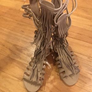 Tan gladiator sandals